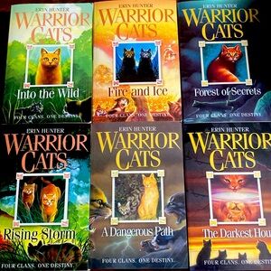 Vintage Warriors Series by Erin Hunter Set of 6 books 2003-2004 Cats Adventure